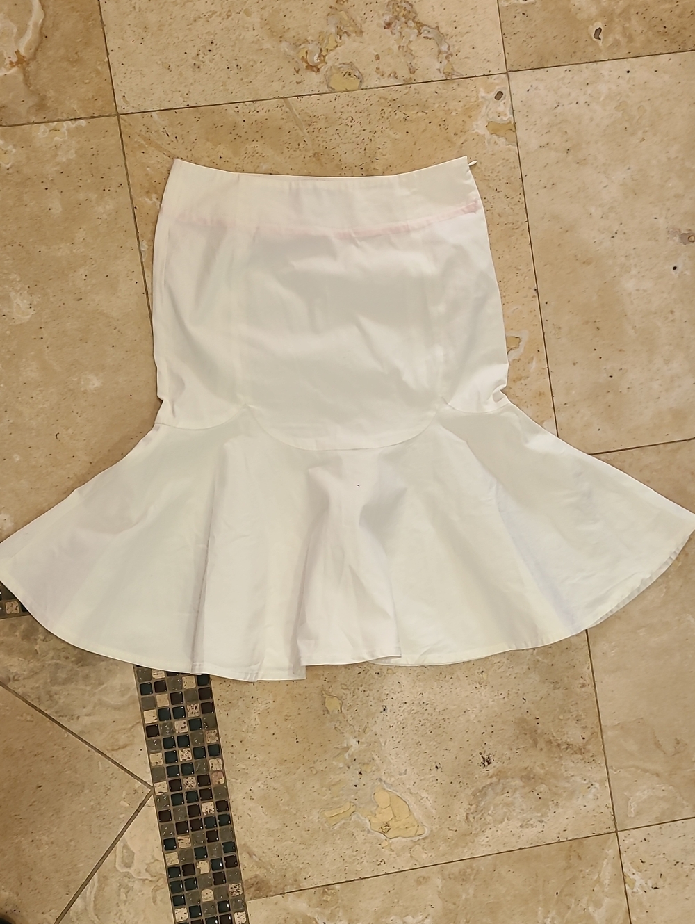 Emporio Armani White A-Line Flared Hem Skirt